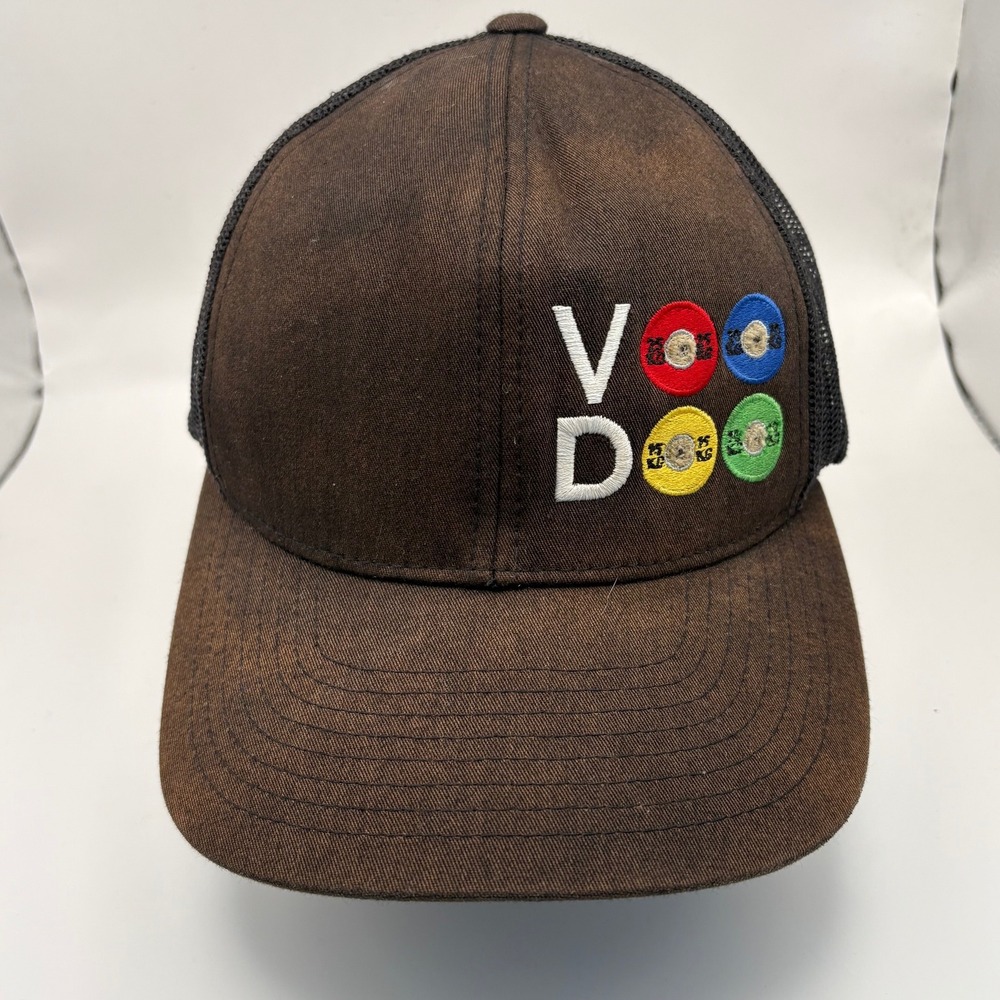 Voodoo Pacific Headwear Brown Mesh Trucker Cap Pro Model VOD Records Graphic